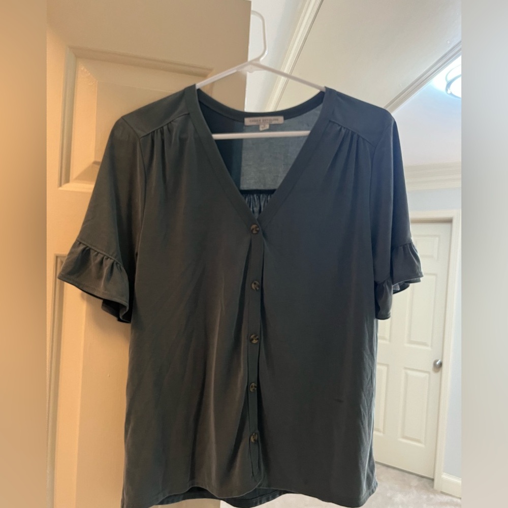 Universal Thread Olive Button-Up Blouse